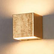 Lindby LED-Wandlampe Quentin, 9 cm breit, goldfarben, Metall