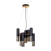 Pendelleuchte Orino, schwarz/gold, Metall, 7-flg., GU10