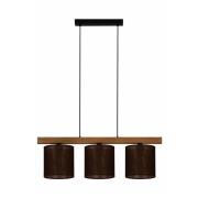 Pendellampe Forest, Holz hell/schwarz, Jute braun, 3-fl.