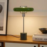 Lindby Tischleuchte Branford, Retro, grün, Metall/Marmor