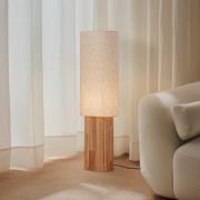 Lindby Stehleuchte Kimiko, Höhe 100 cm, Holz, Textil, E27