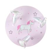 Deckenleuchte Einhorn in Rosé mit drei Strahlern