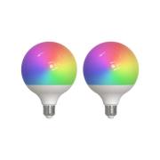 LUUMR Smart LED, 2er, E27, G125, 9W, RGBW, CCT, matt, Tuya