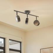 Lindby Strahler Jyla, schwarz, 2.700 K, 3-flg., GX53
