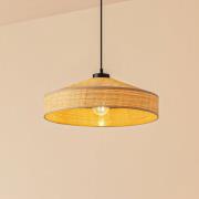 Lindby Hängeleuchte Haldor, Leinen, gewebt, natur, Ø 40 cm