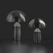 Oluce Tischleuchte Atollo, nickel satin, Alu, Ø 25 cm