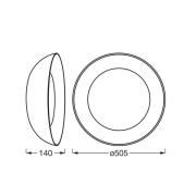 OSRAM LED-Deckenlampe ORBIS ALVA, schwarz/Holzdekor, Ø 51 cm
