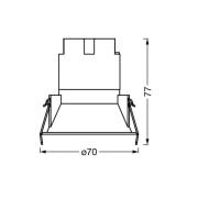 OSRAM LED-Einbauspot TWIST, weiß/schwarz, 830, Ø 7 cm Metall