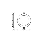 OSRAM LED-Deckeneinbauleuchte SLIM, Ø 23 cm, 3.000 K, weiß
