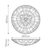 Deckenleuchte Inglenook, Tiffany-Stil, Stahl, Glas, bunt