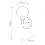 Wandlampe Benno 1 schwarz-bronze, weiß, Stahl, Glas IP44 G9