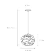 Hängeleuchte Malunga aus Metall, weiß-gold
