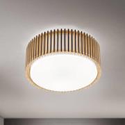 Deckenleuchte Tarta, Ø 40 cm, Holz, Textildiffusor, 3 x E27