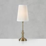Tischlampe Noble, messingfarben/naturweiß, Höhe 56 cm, Stoff