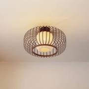 Lindby Deckenleuchte Davella, Ø 50 cm,  Bambus, Textil