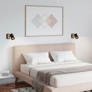 Wandstrahler Duta, Ausladung 16 cm, schwarz/holzfarben, Holz