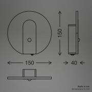 LED-Akku-Wandlampe Taro, hell-goldfarben, Ø 15 cm, Sensor