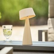 LED-Akku-Tischleuchte Solino, beige, Solar/USB, 26 cm, IP44