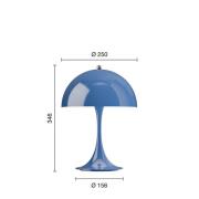 Louis Poulsen LED-Akkulampe Panthella 250, indigoblau, IP44