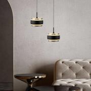 PURE LED-Hängelampe Falling Rings, schwarz, Ø 13 cm, CCT