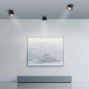PURE LED-Deckenspot Move, schwarz, Ø 12 cm, Metall/Glas