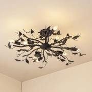 Lindby Deckenlampe Yos, 8-flg., 85 cm, schwarz-gold, E14