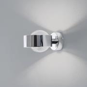 Wandleuchte Mado, Stahl chromfarben, Glas rauch, 1-flammig