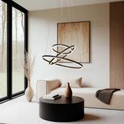 Arcchio LED-Hängeleuchte Albiona, schwarz, 3 Ringe, Ø 80 cm