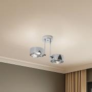 Deckenleuchte Mado, Stahl chromfarben, Glas rauch, 2-flammig