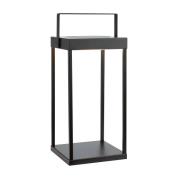 LED-Solarlaterne Pure, schwarz, USB, Metall, Höhe 42 cm