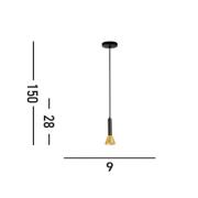 Pendellampe Signal, Ø 9 cm, schwarz/goldfarben, Metall