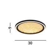 LED-Deckenlampe Luna, Ø 30 cm, schwarz/goldfarben, Metall