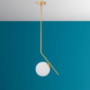 Hängeleuchte Dolunay, 25 cm lang, goldfarben, Glas, E27