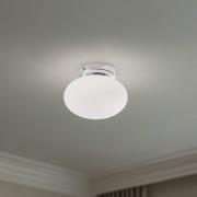 Deckenlampe Ufo, chrom/weiß, Ø 18 cm, Glas, G9