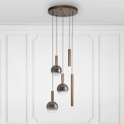 Paul Neuhaus LED-Hängelampe Bowl, Ø 54 cm, braun/grau