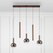 Paul Neuhaus LED-Hängelampe Bowl, Länge 100 cm, braun/grau