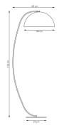 Stehlampe Arcos, weiß, Höhe 150 cm, Metall