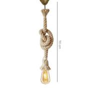 Hängelampe AYD, beige, Seil, Höhe 70 cm, E27, handgefertigt