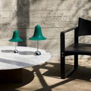 Verpan Tischleuchte Pantop, dunkles türkis, Höhe 23 cm