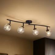 Lindby Deckenleuchte Valentina, grau/schwarz, 4-flg., Glas