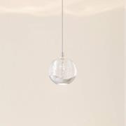 Lucande LED-Pendellampe Hayley, Ø 9 cm, chromfarben, Glas