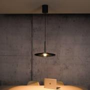 LED-Hängeleuchte PURE E-Vitrum, platin, Glas/Aluminium, CCT