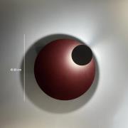 Knikerboker LED-Wandlampe Pois, dunkelrot, Ø 25 cm, dimmbar