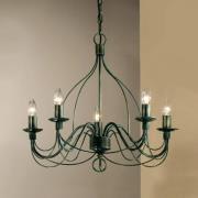 Kronleuchter FILO 5-flammig grün antik