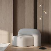 Stehleuchte Lindita, 3-flammig, Glas, Eisen, rauchgrau, E14