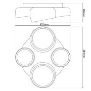 LED-Deckenlampe Eliora, 4-fl., weiß, CCT, Fernbedienung