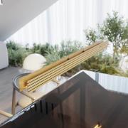 LED-Pendelleuchte Inka, holz hell, dimmbar Länge 116 cm