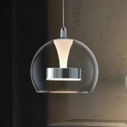 LED-Hängelampe Flynt, Ø 20 cm, chromfarben, Metall/Glas, CCT