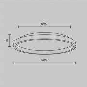 LED-Deckenleuchte Orign, Ø 60 cm, schwarz, Metall/Stein