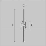 LED-Wandlampe RENAISSANCE, schwarz/schwarz, Höhe 63 cm 2flg.